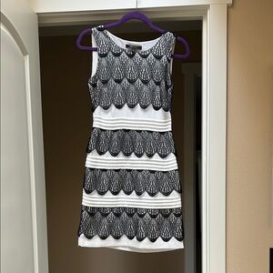 BCBG Maxazria Black and White Lace Dress size 2